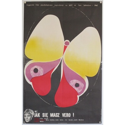 Original Polish film poster 'Jak Sie Masz Vero !'. Poster design by: Andrzej Piwonski, 1967.